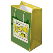 Sac Cadeau Moyen signe vintage citron vert jaune (Devant Angle)