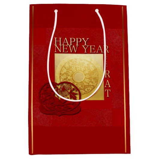 Sac Cadeau Moyen Signes Zodiac Papercut Chine Année 2020 MGB (Devant)