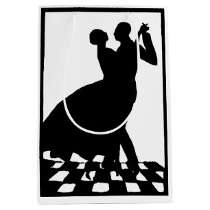 Sac Cadeau Moyen silhouette couple dancing in the dark