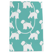 Sac Cadeau Moyen Silhouette de chien de Terrier (Devant)