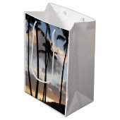 Sac Cadeau Moyen Silhouettes de palmiers à Hawaii (Devant Angle)