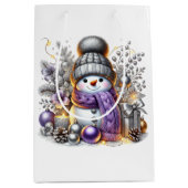 Sac Cadeau Moyen Silver Snowman (Devant)
