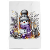 Sac Cadeau Moyen Silver Snowman (Dos)