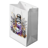 Sac Cadeau Moyen Silver Snowman (Dos Angle)