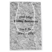 Sac Cadeau Moyen Silver Stone 25th Silver Wedding Anniversary (Devant)