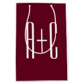 Sac Cadeau Moyen Simple Couples | White & Burgundy (Devant)