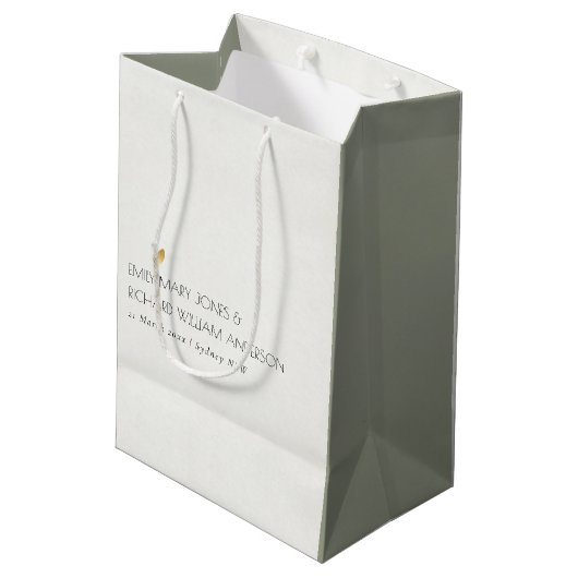 SAC CADEAU MOYEN SIMPLE ÉLÉGANT GRAY TYPOGRAPHIE TEXTE MARIAGE SEUL (Dos Angle)
