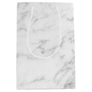 Sac Cadeau Moyen Simple faux marbre blanc