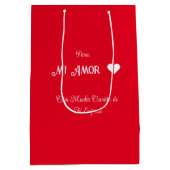 Sac Cadeau Moyen Simple Heureuse Sainte-Valentin Espagnol Coeur Bla (Dos)