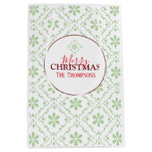 Sac Cadeau Moyen Simple Joyeux Noël Snowflakes (Devant)