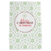 Sac Cadeau Moyen Simple Joyeux Noël Snowflakes (Dos)