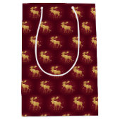 Sac Cadeau Moyen Simple moderne merry Noël or rendeer pater (Devant)