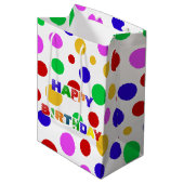 Sac Cadeau Moyen Simple moderne rouge vert Polka dot fête d'anniver (Devant Angle)