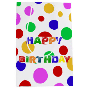 Sac Cadeau Moyen Simple moderne rouge vert Polka dot fête d'anniver