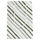 Sac Cadeau Moyen Simple moderne Vert rayure Aquarelle Noël (Dos)