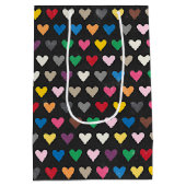 Sac Cadeau Moyen Simple rose rouge bleu vert jaune Motif de coeur (Dos)