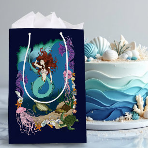 Sac Cadeau Moyen Sirène Mystique Océan Fantastique Vie Bleue de la 