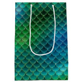 Sac Cadeau Moyen Sirène turquoise Aqua Blue Sparkle (Dos)