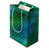 Sac Cadeau Moyen Sirène turquoise Aqua Blue Sparkle (Dos Angle)