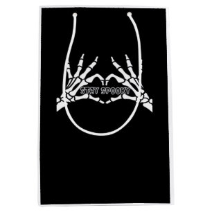 Sac Cadeau Moyen Skeleton Coeur Et Mains Design Classique