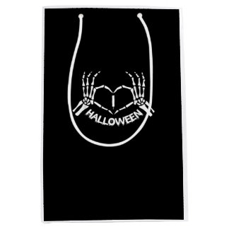 Sac Cadeau Moyen Skeleton Coeur main Lazy Costume d'Halloween drôle
