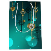 Sac Cadeau Moyen Skeleton Keys on Green Background (Devant)