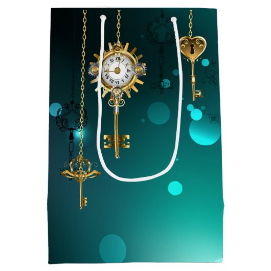 Sac Cadeau Moyen Skeleton Keys on Green Background (Dos)