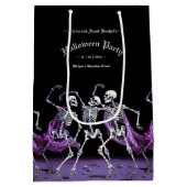 Sac Cadeau Moyen Skeletons de danse gothique violet Halloween (Dos)