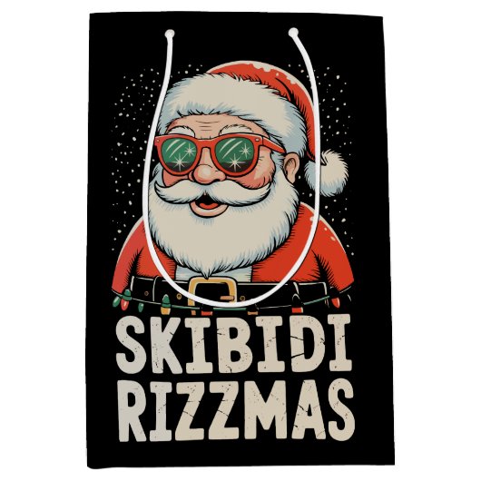 Sac Cadeau Moyen Skibidi Rizzmas Père Noël Rizz Noël Noël Noël Noël (Devant)