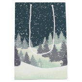 Sac Cadeau Moyen Skier de Noël aux pins d'hiver (Dos)