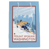 Sac Cadeau Moyen Skieur de neige de Downhhill - bâti Spokane, (Devant)
