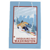 Sac Cadeau Moyen Skieur de neige de Downhhill - passage de (Dos)