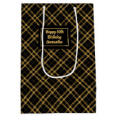 Sac Cadeau Moyen Sleek Black Gold 50th Birthday Gift Bag Idea (Dos)