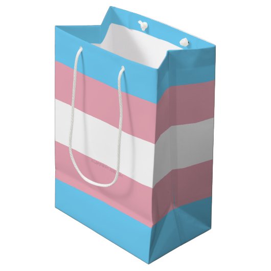 Sac Cadeau Moyen SlipperyJoe's transgenre pride drapeau de la diver (Devant Angle)