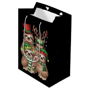 Sac Cadeau Moyen Sloth Christmas Joyeux Slothmas Sloth Lover Cadeau