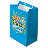 Sac Cadeau Moyen Smile, Happiness is Inside (Devant Angle)