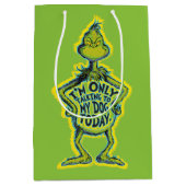 Sac Cadeau Moyen Snarky Grinch | Funny I'm Only Talking to My Dog T (Devant)