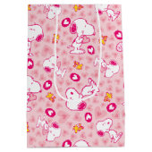 Sac Cadeau Moyen Snoopy & Woodstock Motif Coeurs roses (Dos)