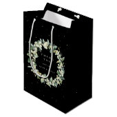 Sac Cadeau Moyen Snowberry+Eucalyptus Noël/Merci de vacances (Devant Angle)