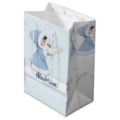 Sac Cadeau Moyen Snowflakes hiver de la princesse de Noël (Devant Angle)