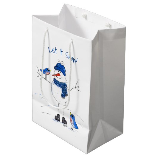 Sac Cadeau Moyen Snowman à longue jambe (Devant Angle)