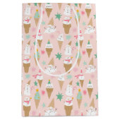 Sac Cadeau Moyen Snowman Crème glacée cônes Noël Motif (Devant)