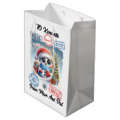 Sac Cadeau Moyen Snowman de vacances joyeuse Père Noël Sack (Dos Angle)