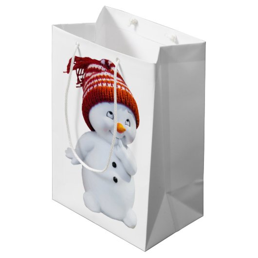SAC CADEAU MOYEN SNOWMAN JOUEUR (Devant Angle)