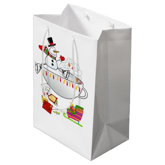 Sac Cadeau Moyen Snowman Merry Christmas Gift Bags (Dos Angle)