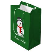 Sac Cadeau Moyen Snowman souriant (Devant Angle)