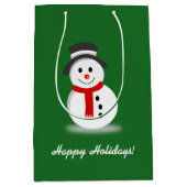 Sac Cadeau Moyen Snowman souriant (Devant)