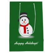 Sac Cadeau Moyen Snowman souriant (Dos)