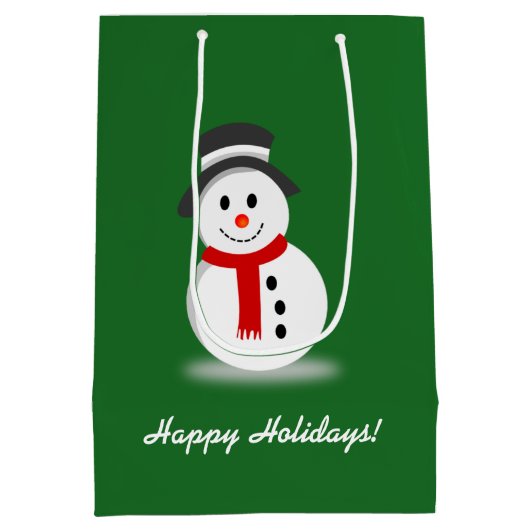 Sac Cadeau Moyen Snowman souriant (Dos)