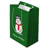 Sac Cadeau Moyen Snowman souriant (Dos Angle)